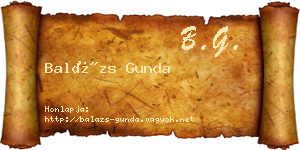 Balázs Gunda névjegykártya